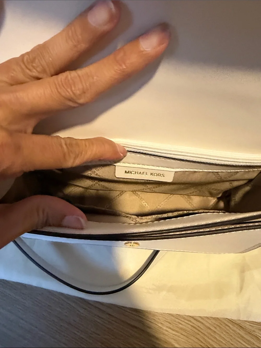 Michael Kors Jet Set Large Full-flap Chain Crossbody in Optic White 100% Leather